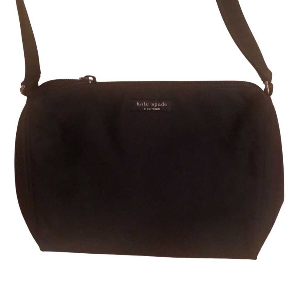Kate Spade Nylon Black Women's Top Handle Silver Hardware Shoulder Handbag Purse